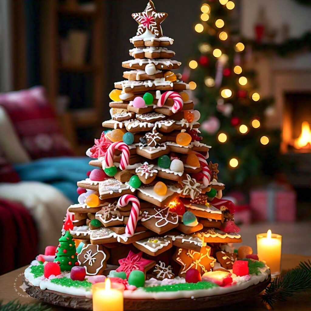 Gingerbread Christmas decor,
gingerbread Christmas tree, Christmas decoration ideas at home,
