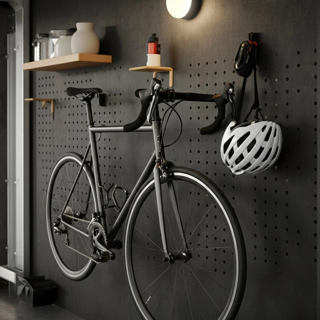 Pegboard Bike Holder